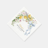 Lemon Bridal Shower Party Napkins  スタンダードカクテルナプキン (角)