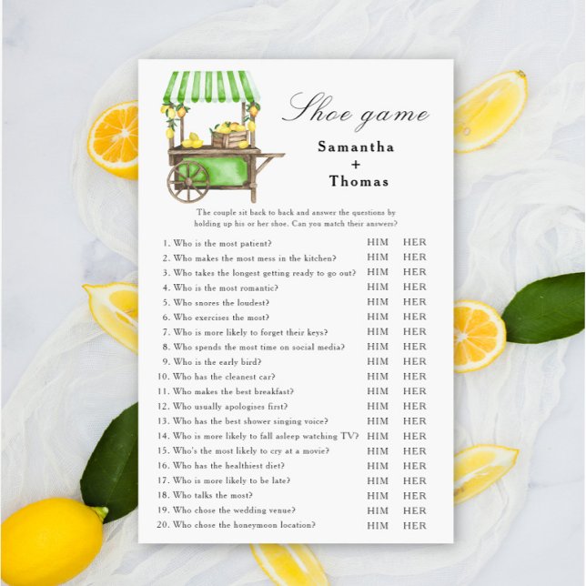 Lemon Bridal shower Shoe game (クリエイターアップロード済み)