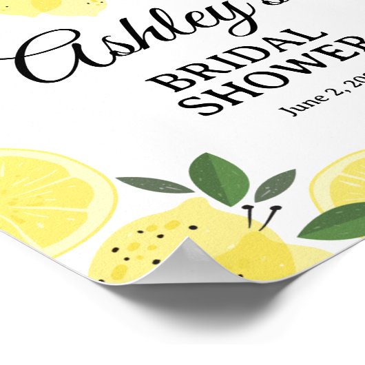 Lemon Bridal Shower Welcome Sign ポスター (角)