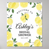 Lemon Bridal Shower Welcome Sign ポスター (正面)