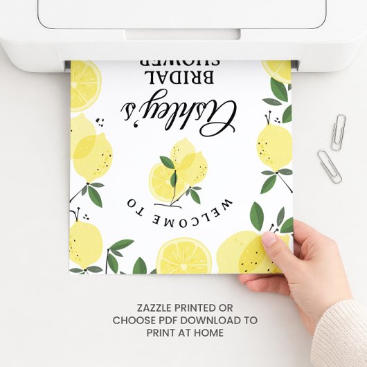 Lemon Bridal Shower Welcome Sign ポスター