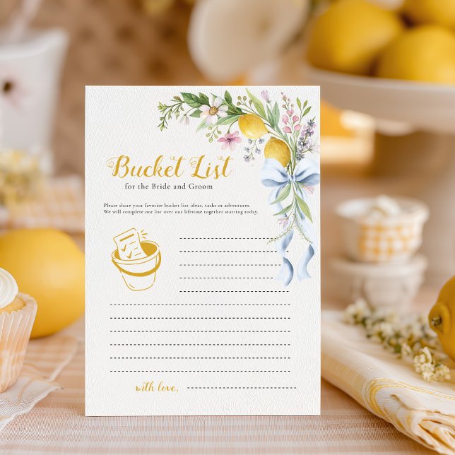 Lemon Bride & Groom Bucket List Bridal Shower Game (クリエイターアップロード済み)