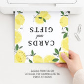Lemon "Cards and Gifts" Bridal Shower sign ポスター