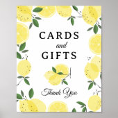 Lemon "Cards and Gifts" Bridal Shower sign ポスター (正面)