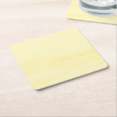 Lemon Chiffon Watercolor スクエアペーパーコースター (アングル)