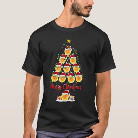Lemon Christmas Tree Lights Santa Lemon Fruit Xmas Tシャツ (正面)