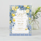 Lemon Ciao Baby Italian Baby Shower 招待状 (スタンド正面)