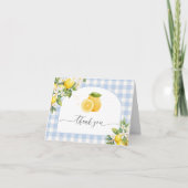 Lemon Citrus Baby Shower Boy Folded Thank You Card サンキューカード (正面)
