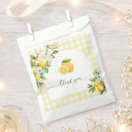 Lemon Citrus Baby Shower Yellow Gingham フェイバーバッグ