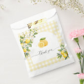 Lemon Citrus Baby Shower Yellow Gingham フェイバーバッグ (封をした状態)