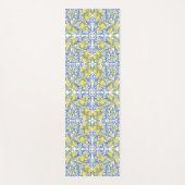 Lemon Citrus Blue Mediterranean Tile Pattern ヨガマット (正面)