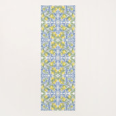 Lemon Citrus Blue Mediterranean Tile Pattern ヨガマット (裏面)