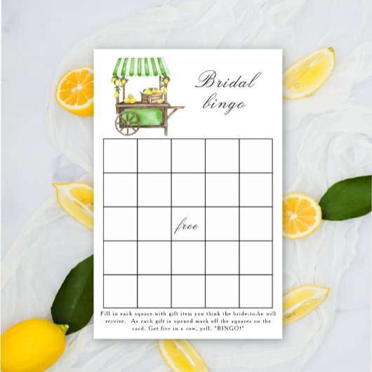 Lemon Citrus - Bridal shower bingo game