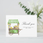 Lemon Citrus - bridal shower thank you card カード (スタンド正面)