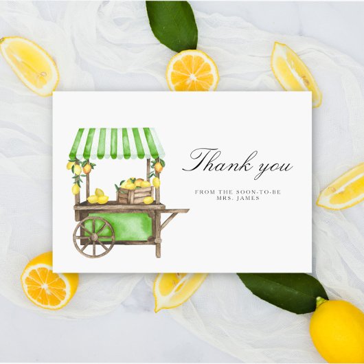 Lemon Citrus - bridal shower thank you card カード