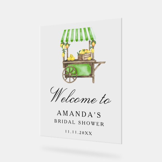 Lemon Citrus - bridal shower welcome sign アクリルサイン (傾斜)
