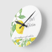 Lemon Citrus Custom Kitchen Wall Clock ラウンド壁時計 (傾斜)