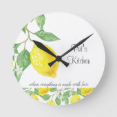 Lemon Citrus Custom Kitchen Wall Clock ラウンド壁時計 (正面)