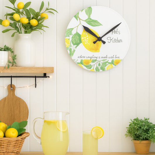 Lemon Citrus Custom Kitchen Wall Clock ラウンド壁時計