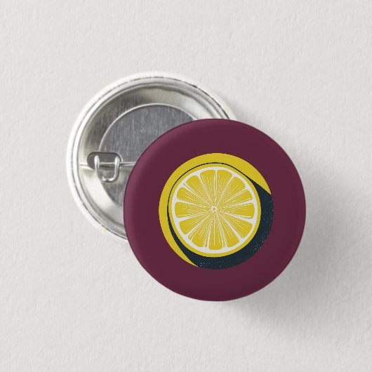 Lemon Citrus Design - Small Button 缶バッジ (正面&裏面)