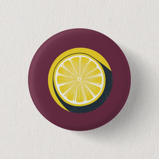 Lemon Citrus Design - Small Button 缶バッジ (正面)