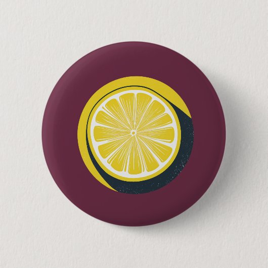 Lemon Citrus Design - Standard Button 缶バッジ (正面)