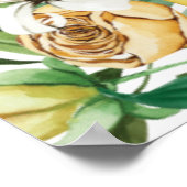 Lemon Citrus Floral Greenery Wedding Seating Chart ポスター (角)