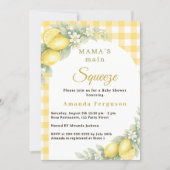 Lemon citrus gingham main squeeze Baby Shower 招待状 (正面)