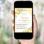 Lemon citrus gingham main squeeze Baby Shower 招待状