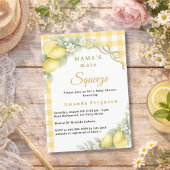 Lemon citrus gingham main squeeze bow Baby Shower 招待状