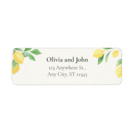 Lemon Citrus Greenery Wedding Return Address Label ラベル