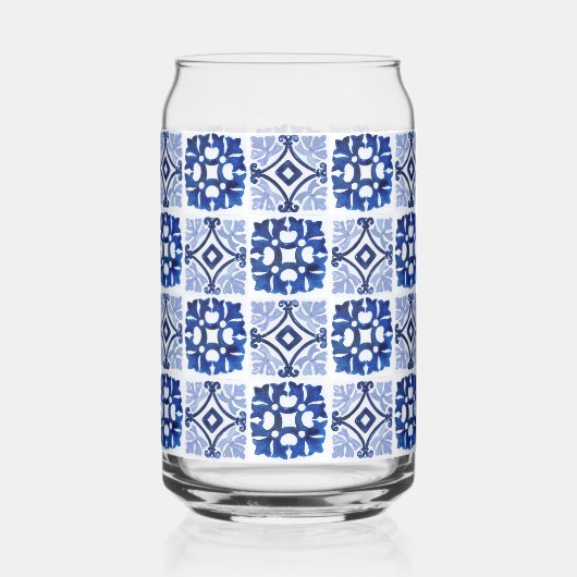 Lemon Citrus Navy Blue Italian Mediterranean ガラス缶 (裏面)