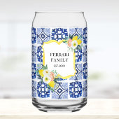 Lemon Citrus Navy Blue Italian Mediterranean ガラス缶