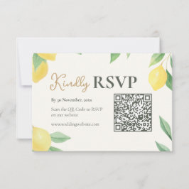 Lemon Citrus QR Code Wedding RSVP Card