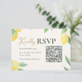 Lemon Citrus QR Code Wedding RSVP Card (スタンド正面)