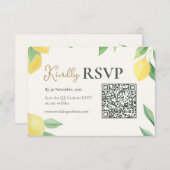 Lemon Citrus QR Code Wedding RSVP Card (正面/裏面)