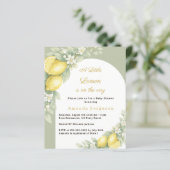Lemon citrus sage green Baby Shower invitation (スタンド正面)