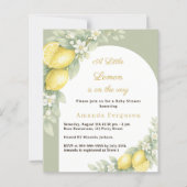 Lemon citrus sage green Baby Shower invitation (正面)