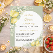 Lemon citrus sage green Baby Shower invitation