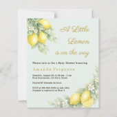 Lemon citrus sage green Baby Shower invitation (正面)
