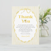 Lemon Citrus Stripes Baby Shower Thank You Card (スタンド正面)