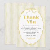 Lemon Citrus Stripes Baby Shower Thank You Card (正面/裏面)