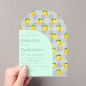 Lemon Citrus Summer Birthday アクリル招待状 (インサイチュ (ポータブル))