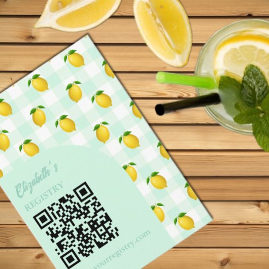Lemon Citrus Summer Birthday Registry エンクロージャーカード