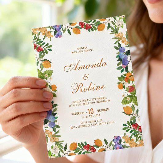 Lemon Citrus Wedding Invitation 招待状