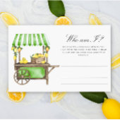 Lemon Citrus - Who am I bridal shower game 便箋