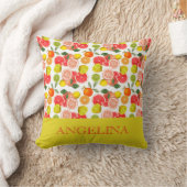 Lemon citrus yellow Pattern  クッション (ブランケット)