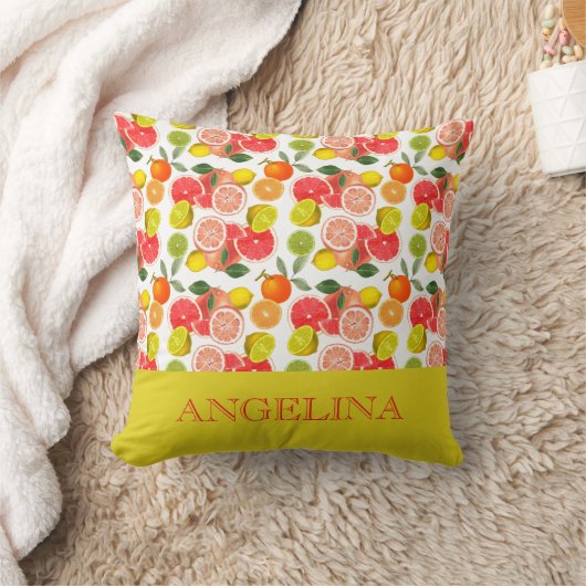 Lemon citrus yellow Pattern  クッション (ブランケット)