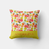 Lemon citrus yellow Pattern  クッション (正面)