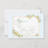 Lemon Coastal Stripe Wedding Menu Choice RSVP (正面)